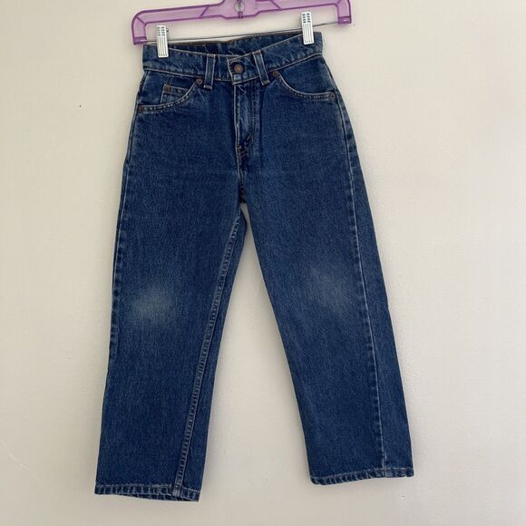 LEVI’S Vintage Orange Tab 565 Wide Leg Loose Fit Jeans, Med Wash- Size 7-8 Years - Picture 5 of 11